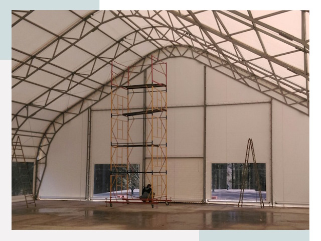 Шатровые ангары в Колпино