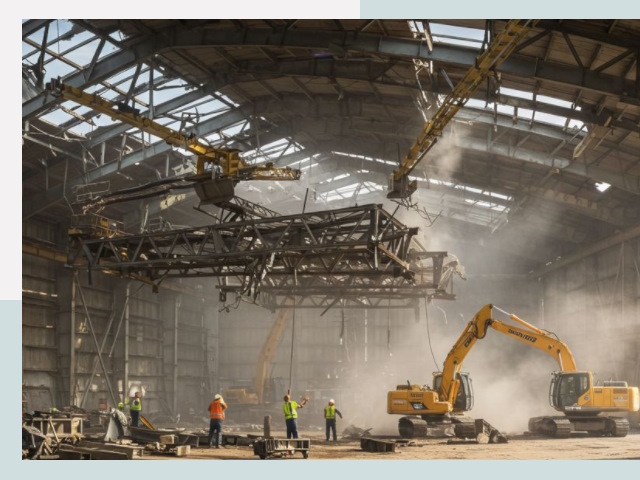 Демонтаж ангаров в Колпино от 619 руб. за м²